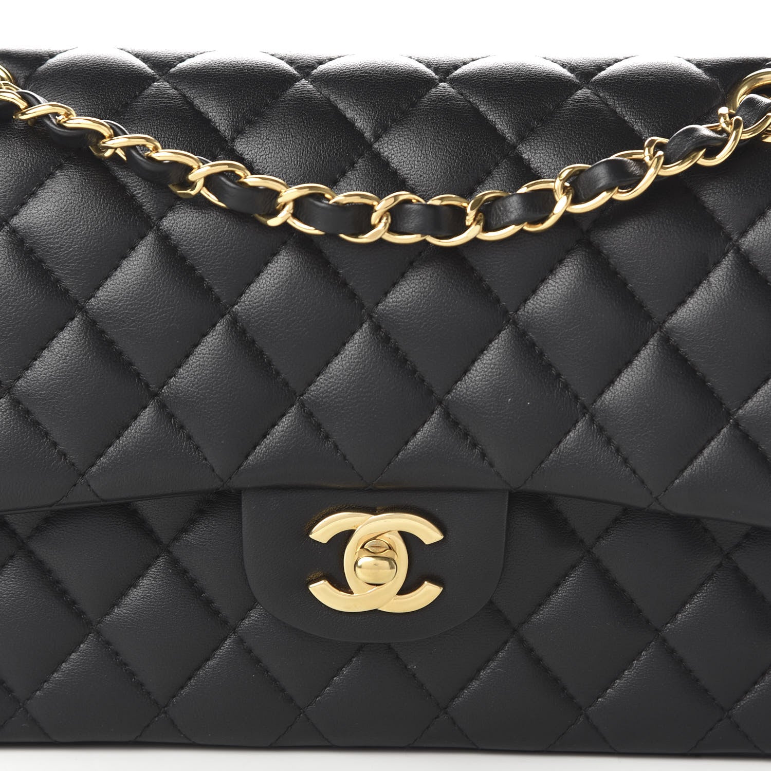 Chanel Lambskin Quilted Medium Double Flap Black 11 of 11