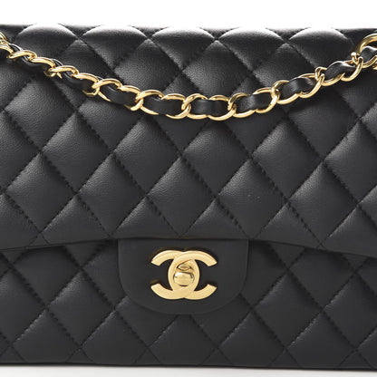 Chanel Lambskin Quilted Medium Double Flap Black 11 of 11