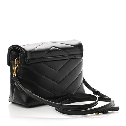 Saint Laurent Calfskin Y Quilted Monogram Toy Loulou Crossbody Bag Black 3 of 9