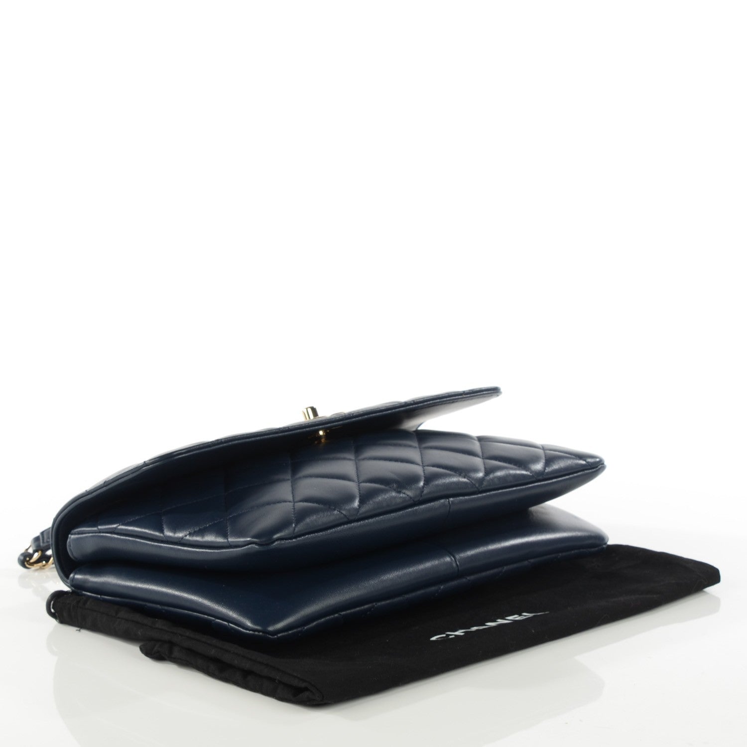 Chanel Lambskin Quilted Medium Trendy CC Flap Navy Blue 7 of 16