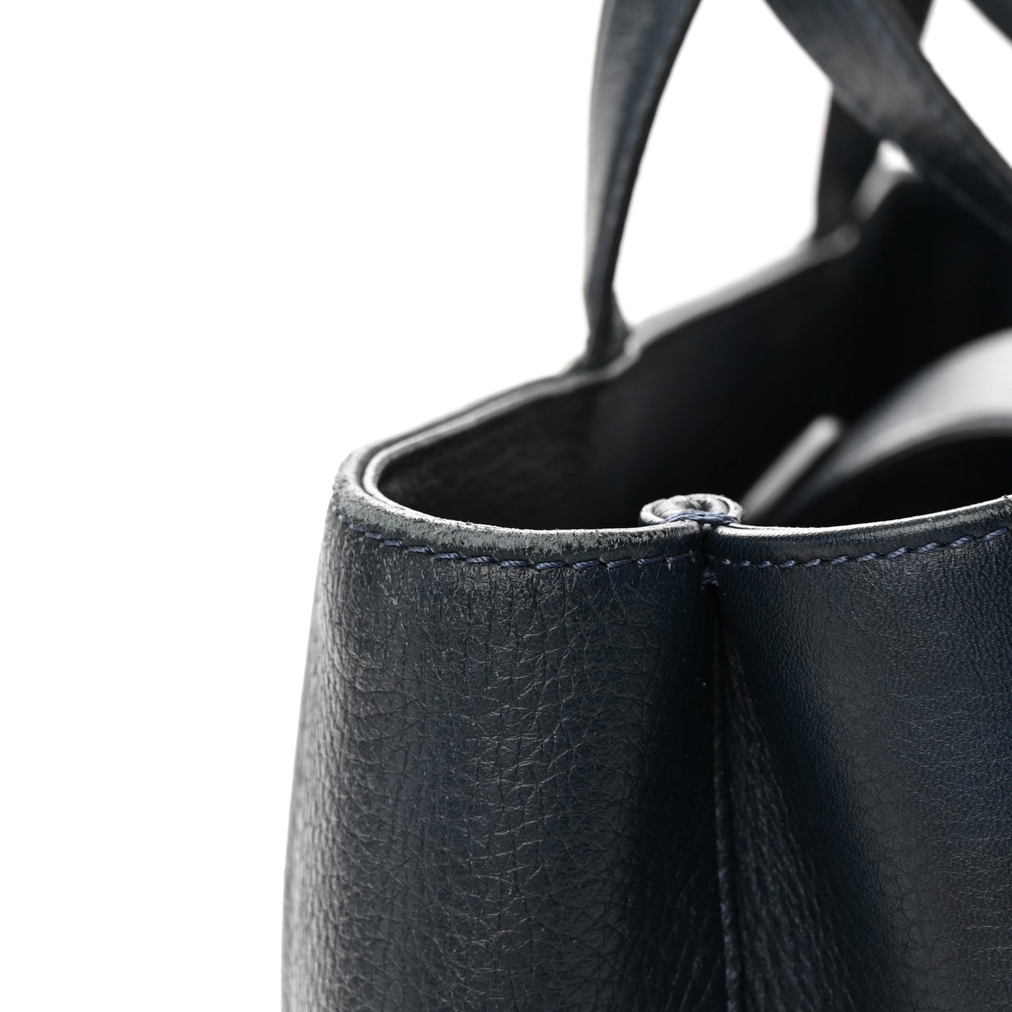 Deerskin Stitched Medium CC Shopping Tote Navy