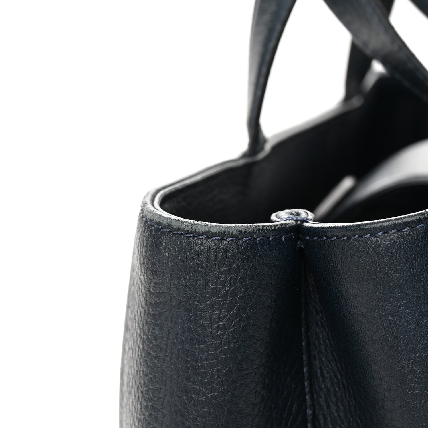 Chanel Deerskin Stitched Medium CC Shopping Tote Navy 19 of 24