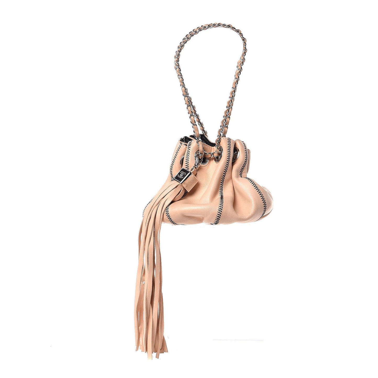 Lambskin Satin Reversible Mini Sac Cordon Light Pink