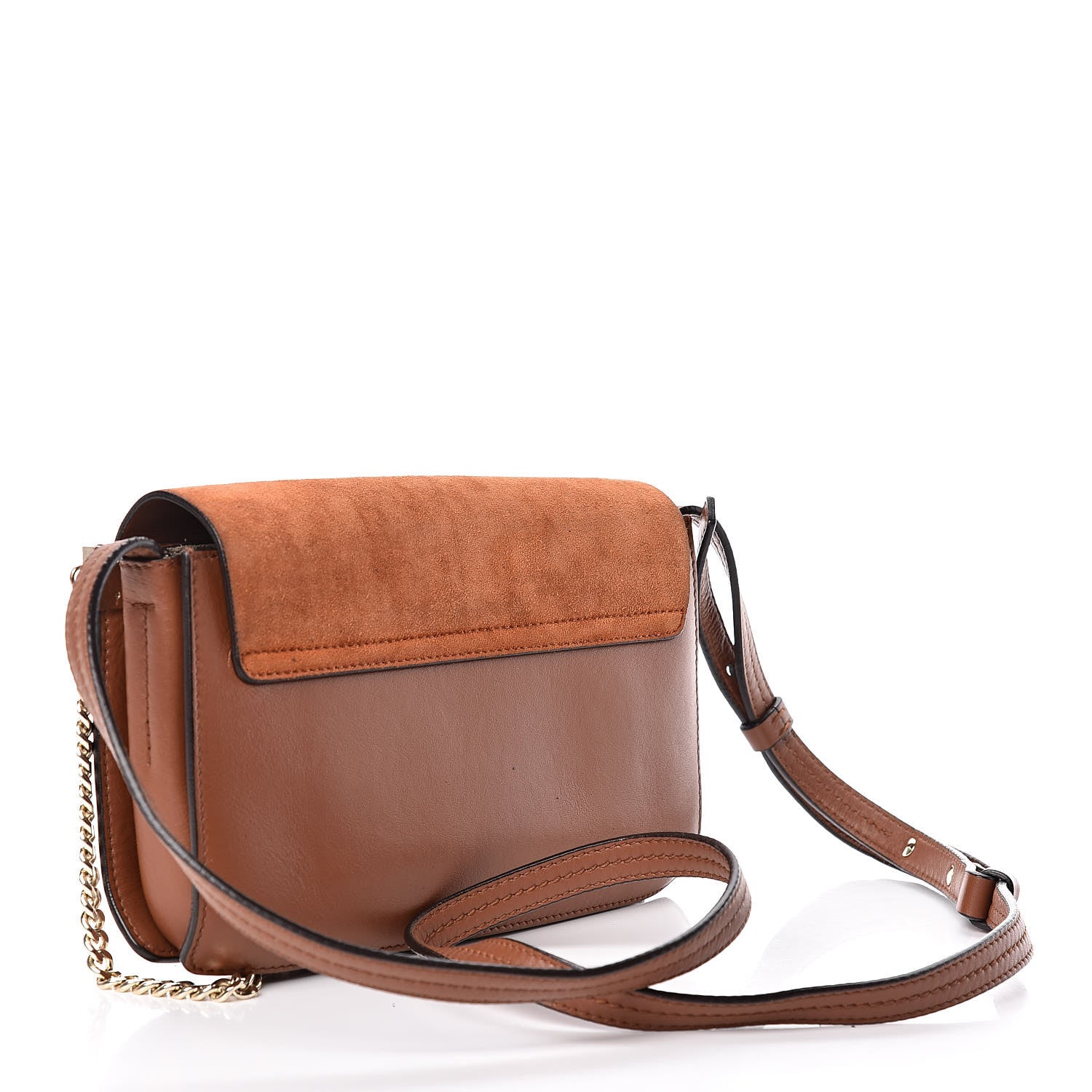 Chloe Suede Calfskin Small Faye Shoulder Bag Tobacco 3 of 8