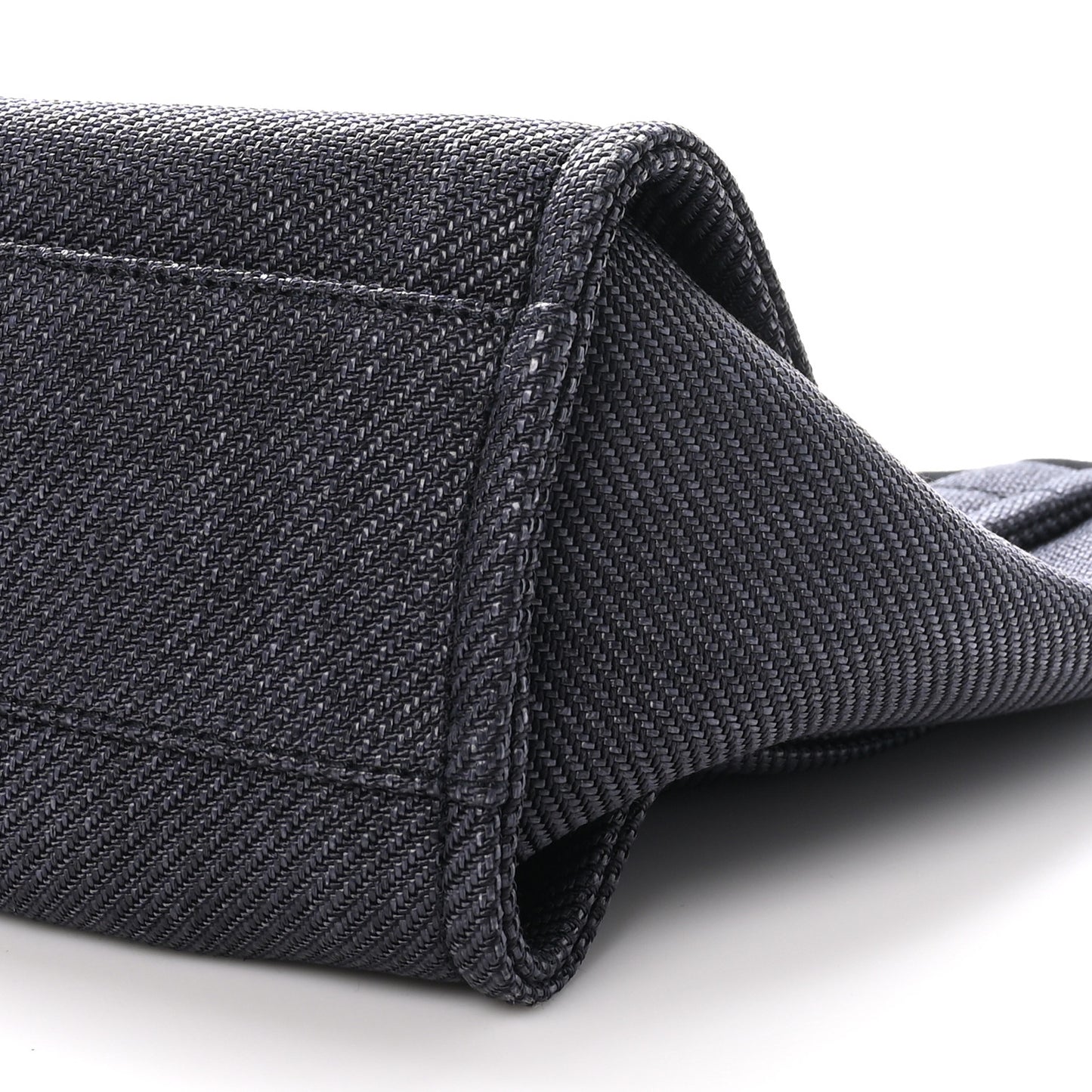 Mixed Fibers Calfskin Small Deauville Tote Black