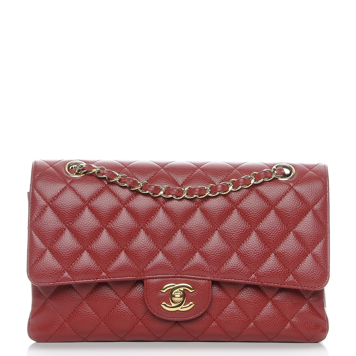 Chanel Caviar Quilted Medium Double Flap Dark Red 1 of 7