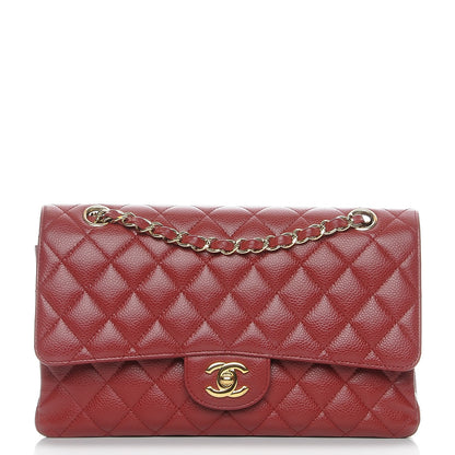 Chanel Caviar Quilted Medium Double Flap Dark Red 1 of 7