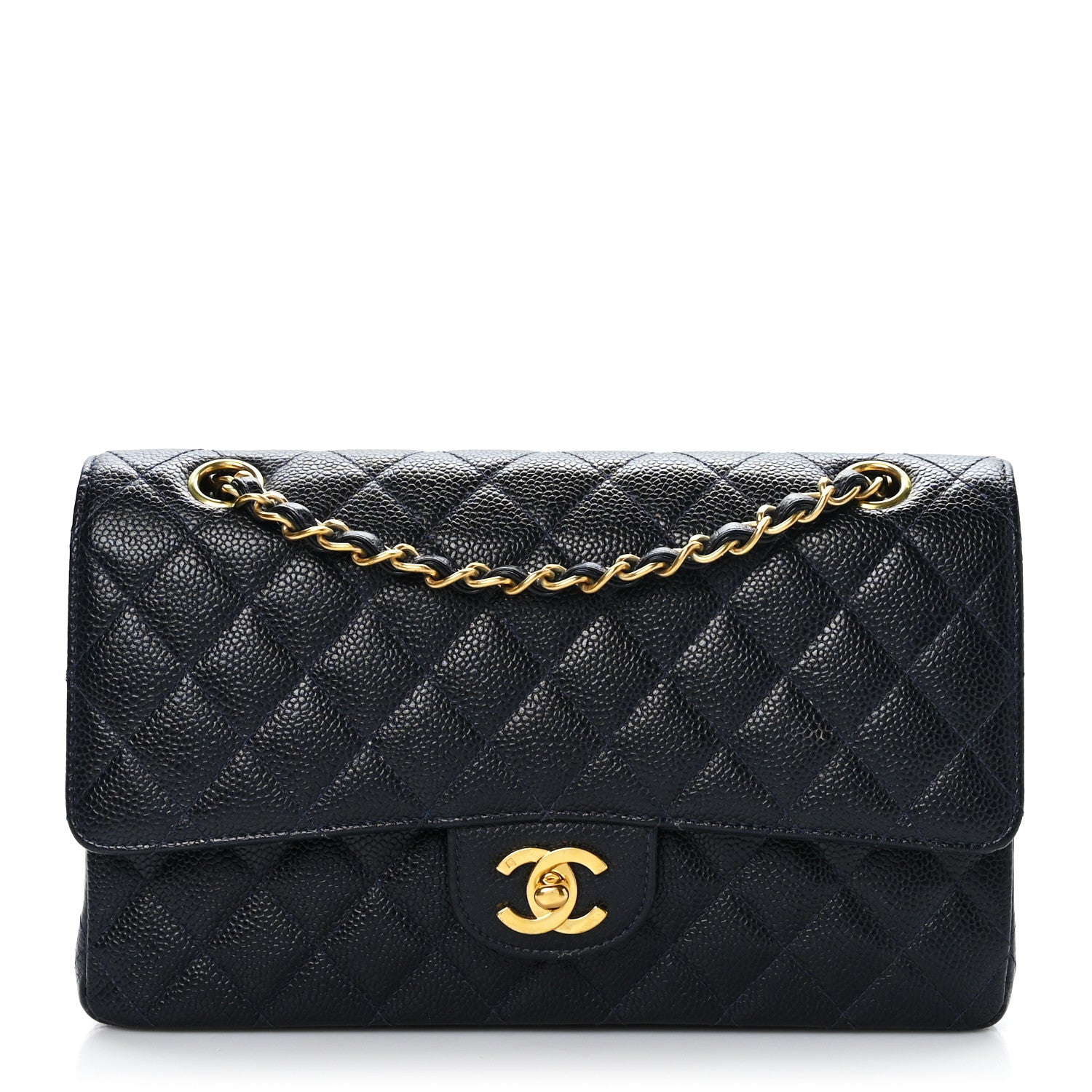 Chanel Caviar Quilted Medium Double Flap Navy 1 of 9