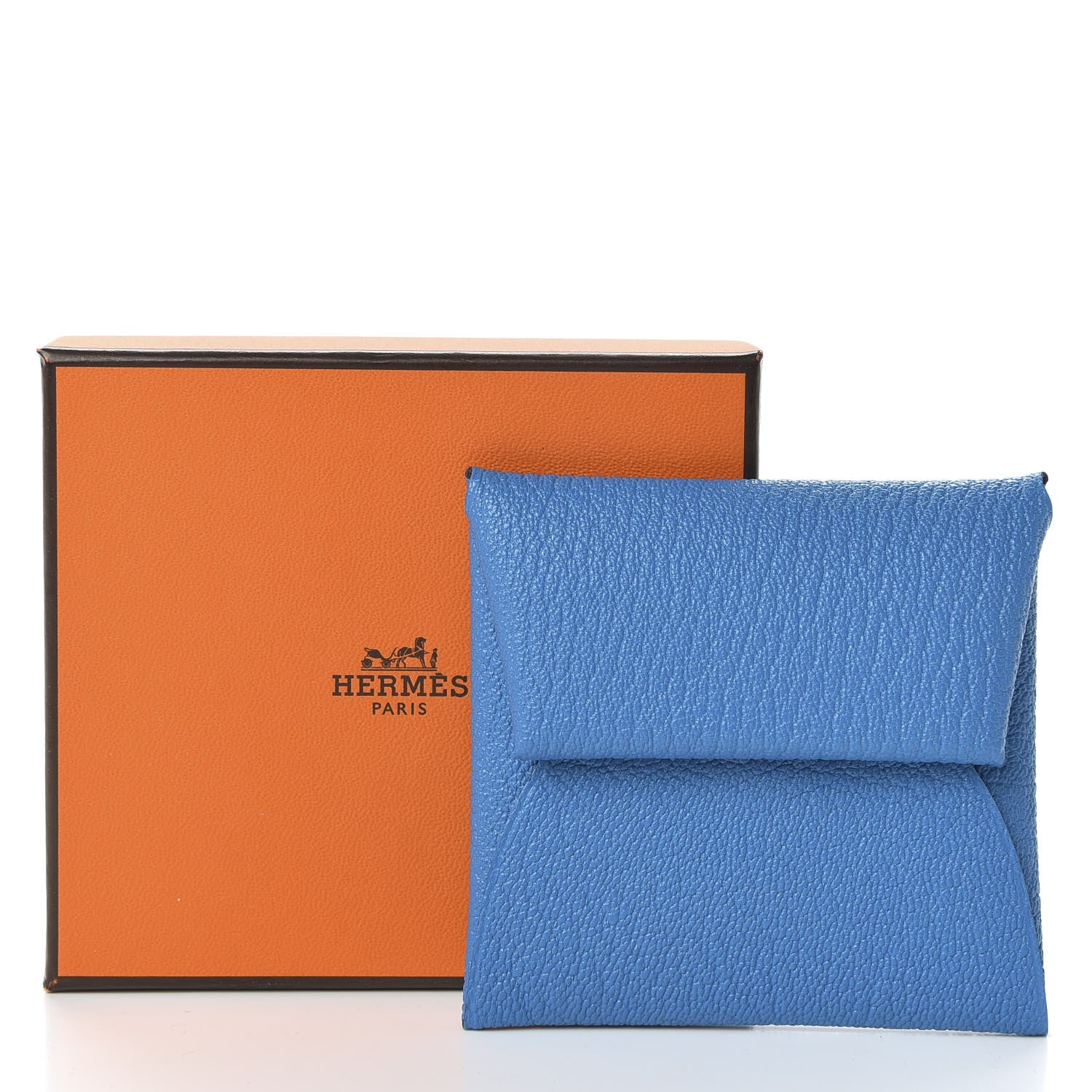 Hermes Chevre Mysore Bastia Verso Coin Purse Bleu Frida Cuivre 7 of 7