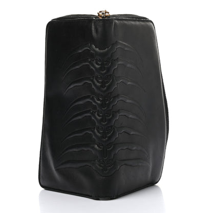 Alexander McQueen Embossed Calfskin Rib Cage Zip Around Wallet Black 8 of 8