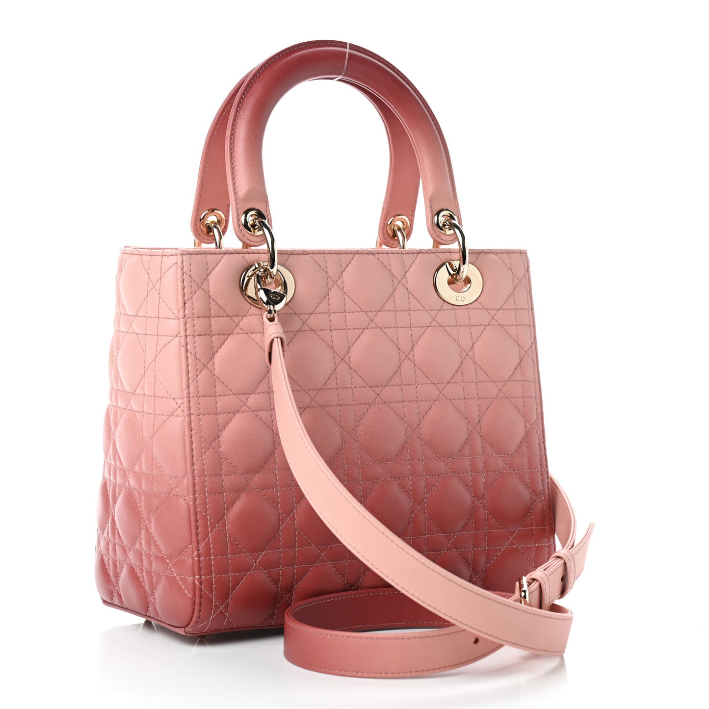 Lambskin Cannage Gradient Medium Lady Dior Pink