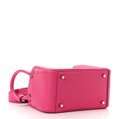 Hermes Taurillon Clemence Mini Lindy 20 Rose Shocking 8 of 23