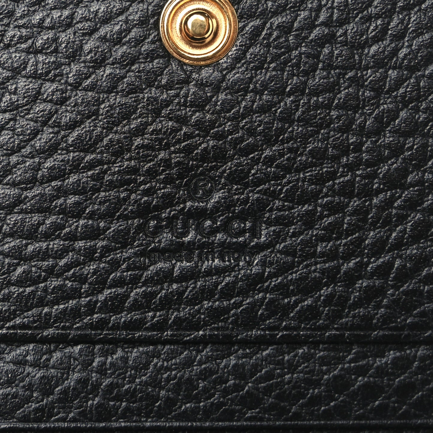 Pebbled Calfskin GG Marmont Card Case Black