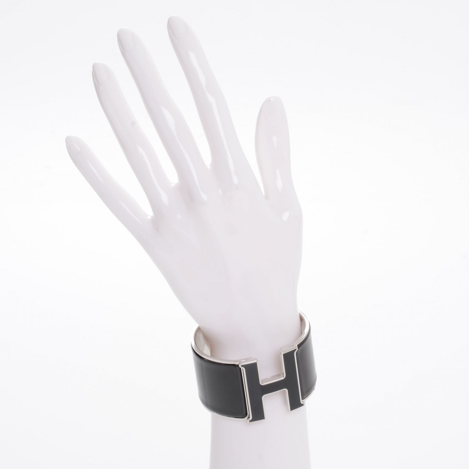 Hermes Enamel Extra Wide Clic Clac H Bracelet PM Black 2 of 8