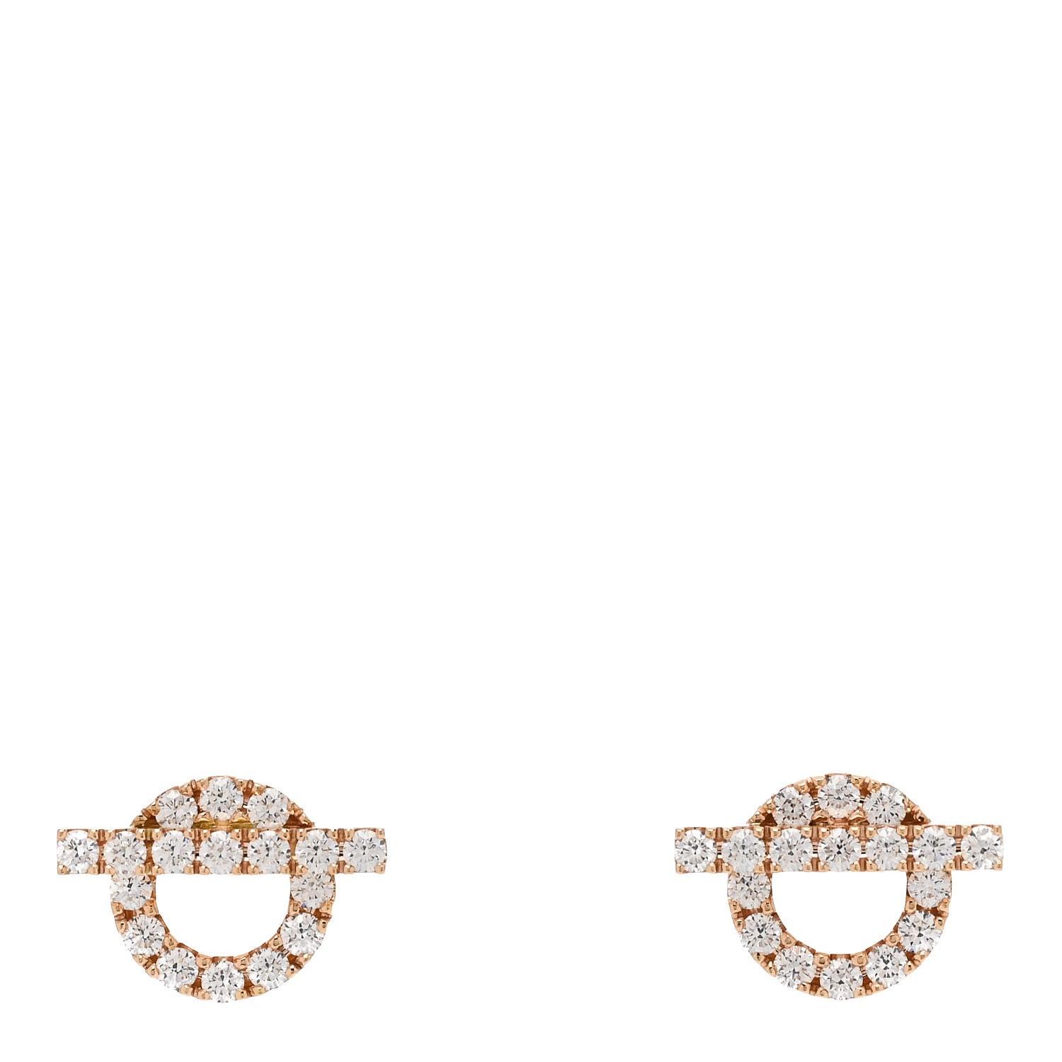 Hermes 18K Rose Gold Diamond Finesse Earrings 1 of 5