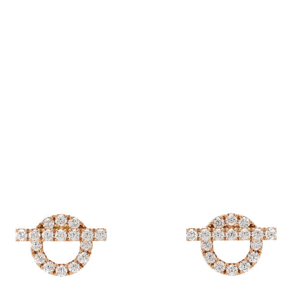 Hermes 18K Rose Gold Diamond Finesse Earrings 1 of 5