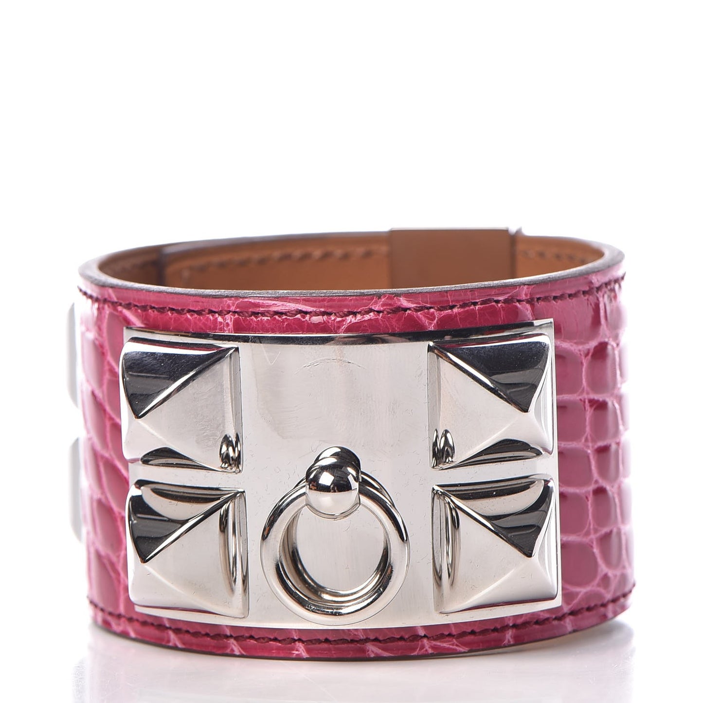 Shiny Alligator Collier De Chien CDC Bracelet S Fuchsia