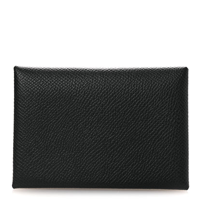 Hermes Epsom Calvi Duo Card Case Black 1 of 8