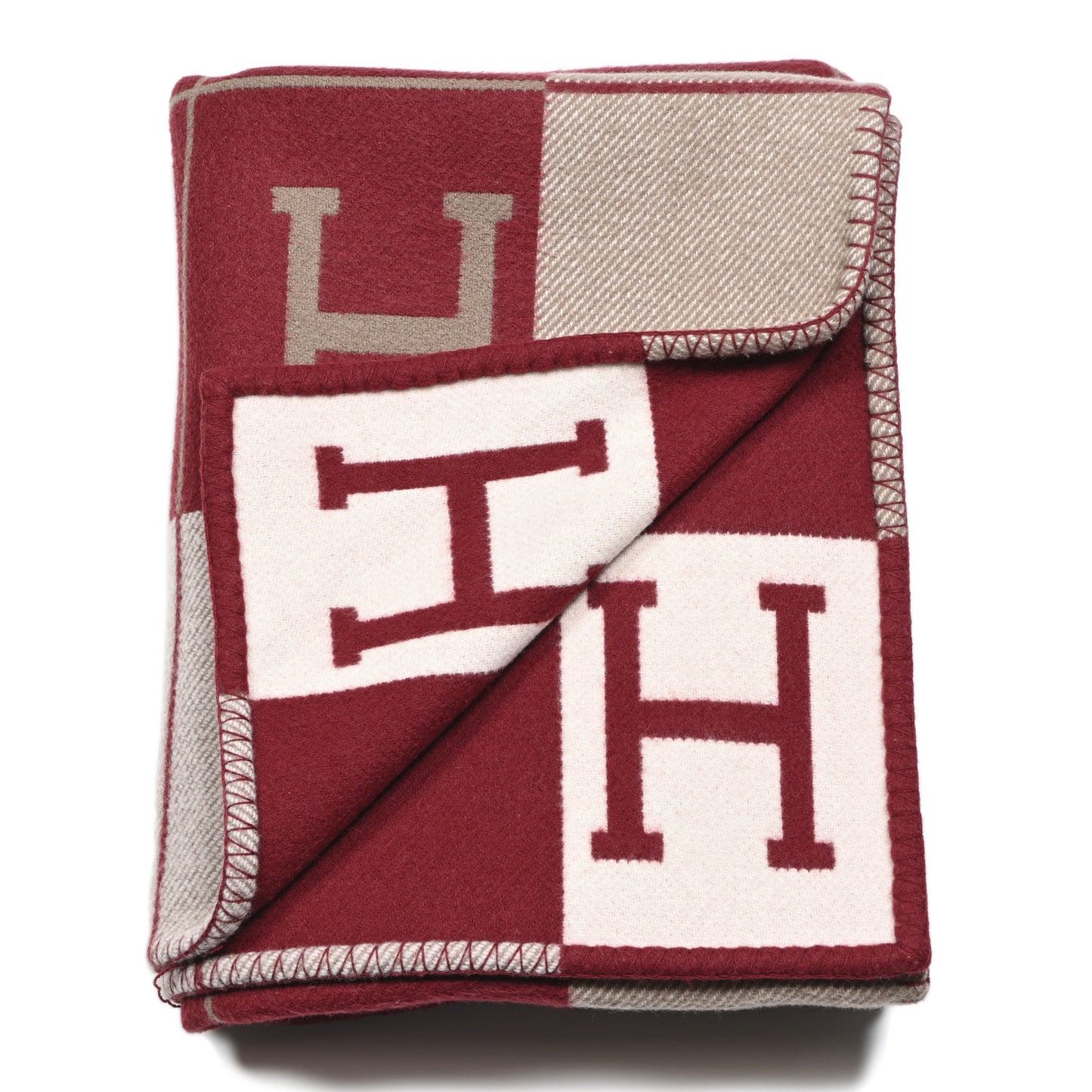 Wool Cashmere Avalon III Blanket Ecru Rouge H