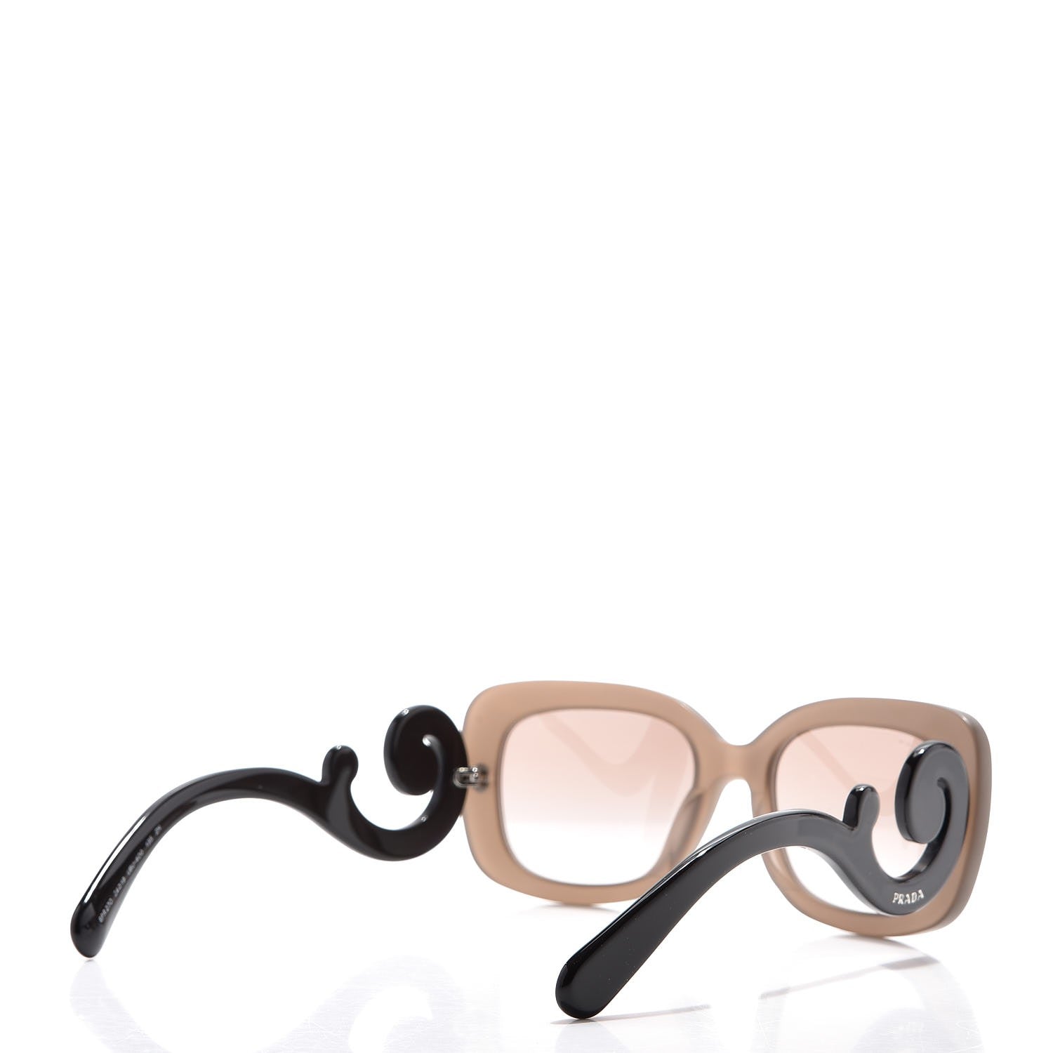 Prada Acetate Baroque Sunglasses SPR 27O Brown Black 4 of 8