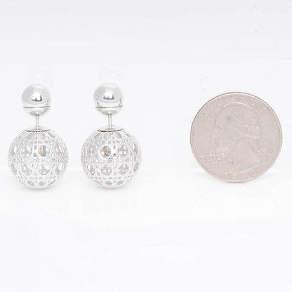 Christian Dior Cannage Mise En Dior Tribal Earrings Silver 2 of 6