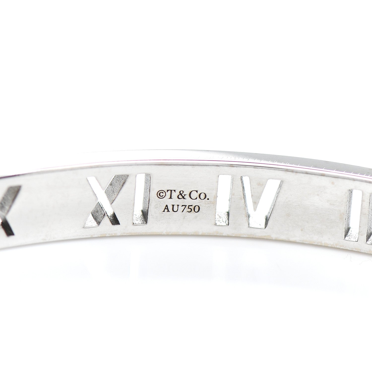 Tiffany 18K White Gold Diamond Atlas Pierced Hinged Bangle Bracelet 3 of 3