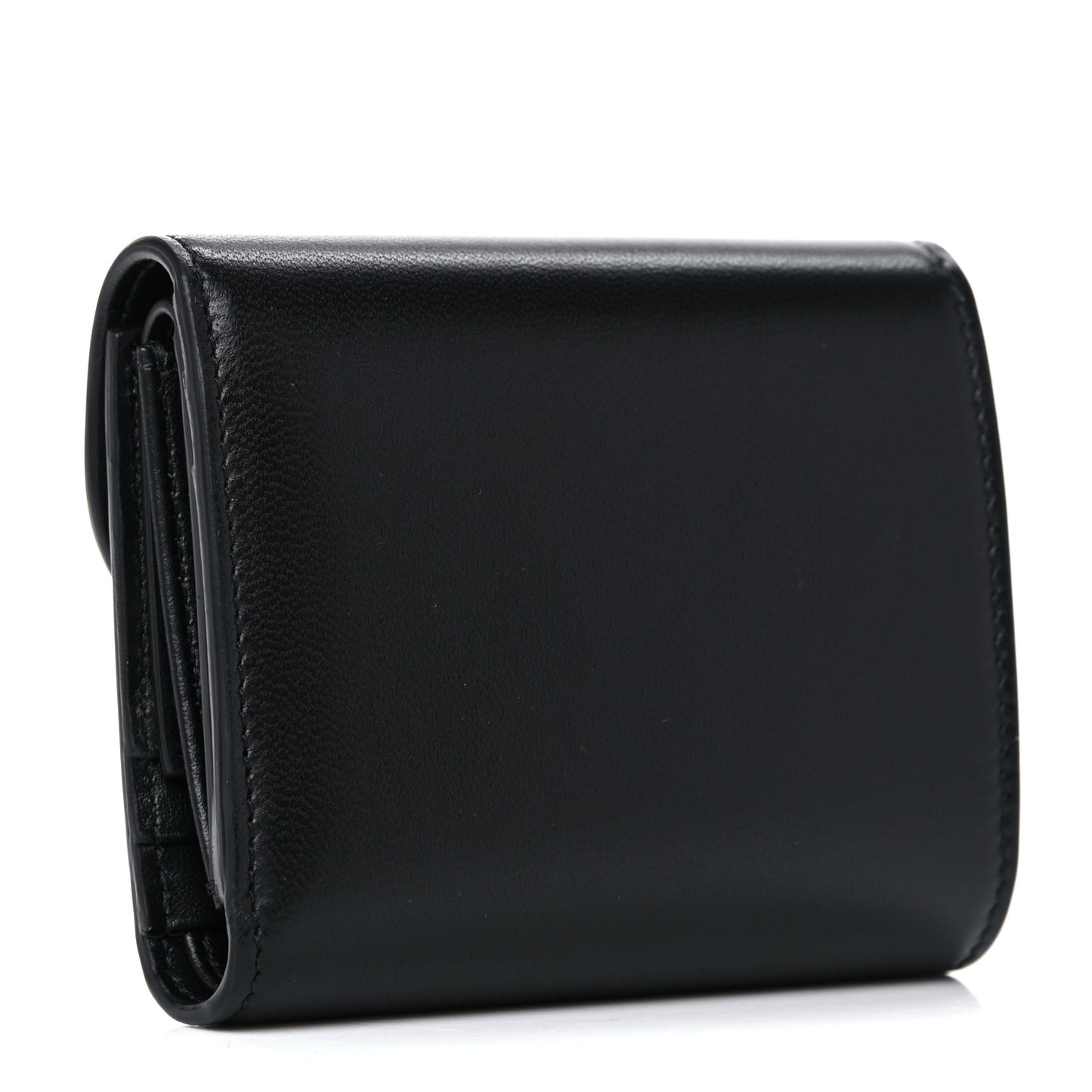 Shiny Smooth Lambskin Small Triomphe Wallet Black
