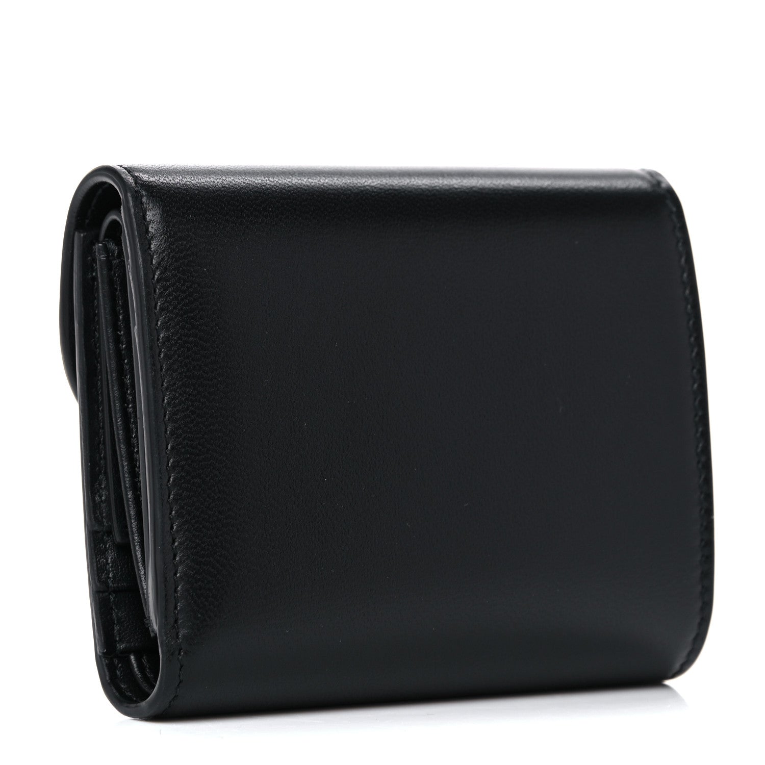 Celine Shiny Smooth Lambskin Small Triomphe Wallet Black 3 of 12