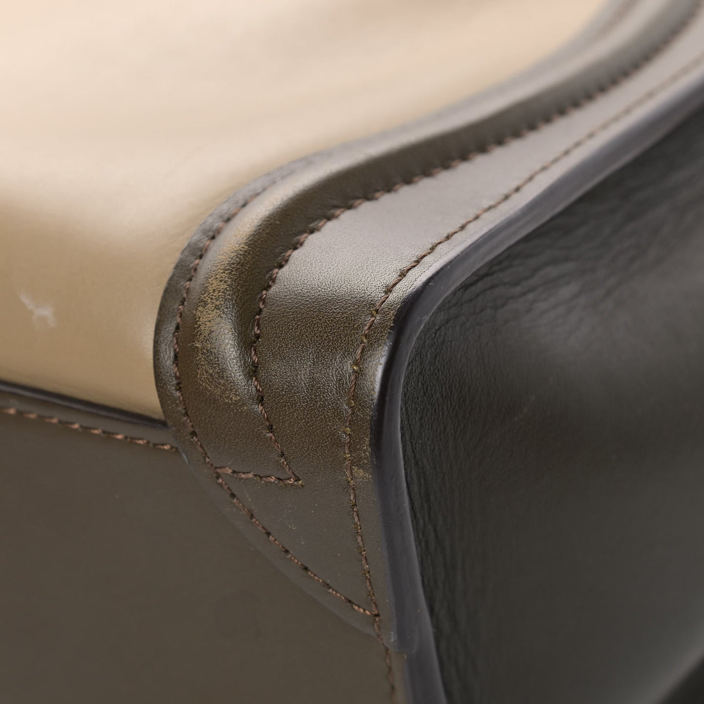 Smooth Calfskin Nano Tri-Color Luggage Khaki