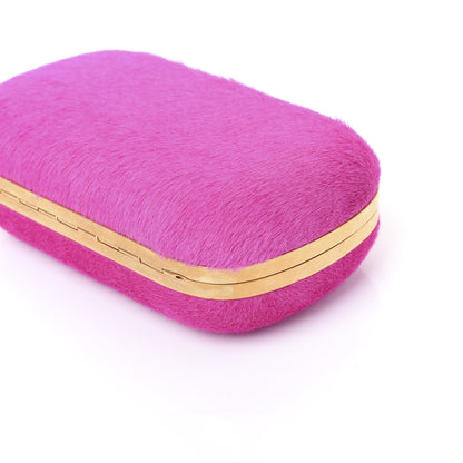 Alexander McQueen Calf Hair Skull Box Clutch Bright Pink 9 of 9