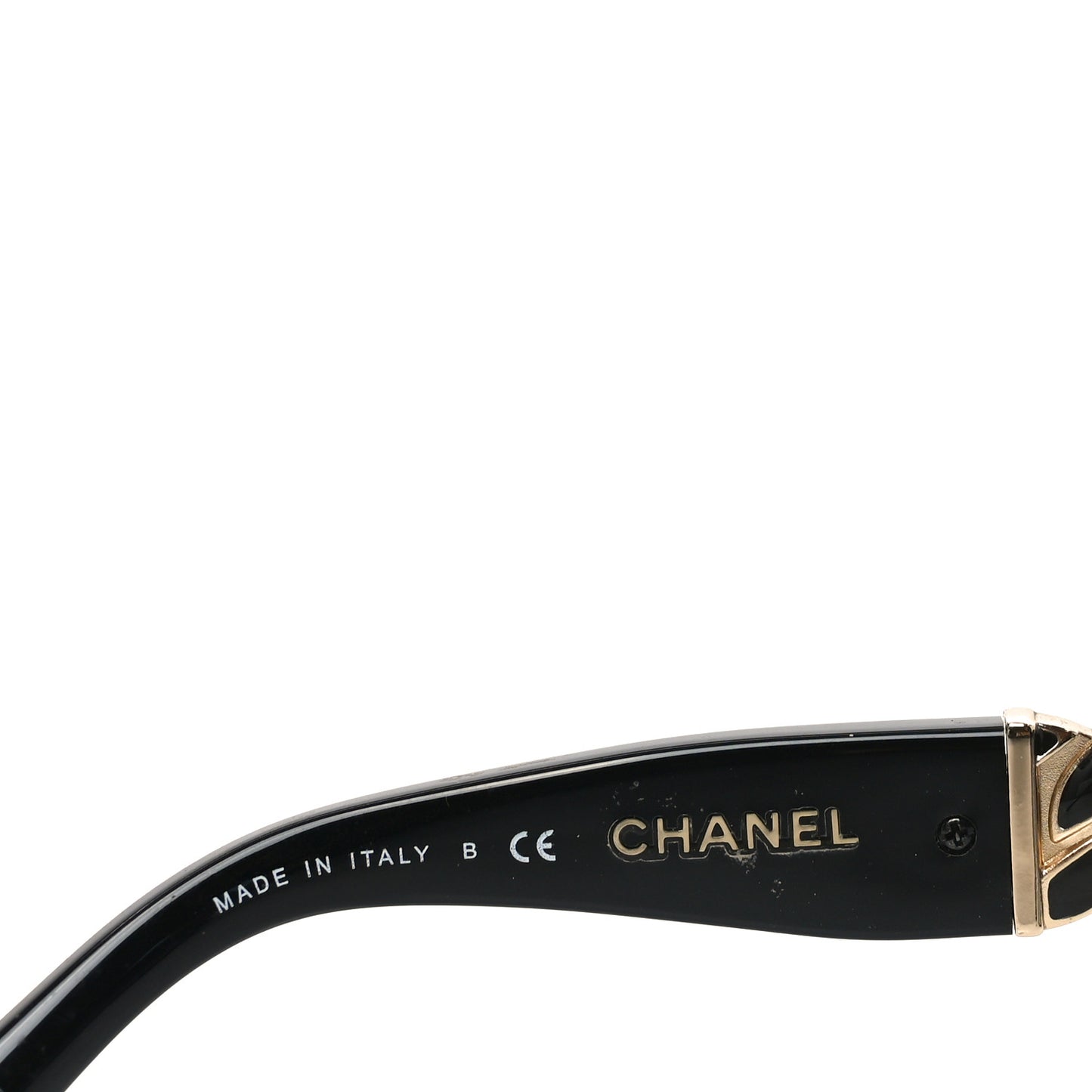 Acetate Metal Chain Square Sunglasses 5305 Black