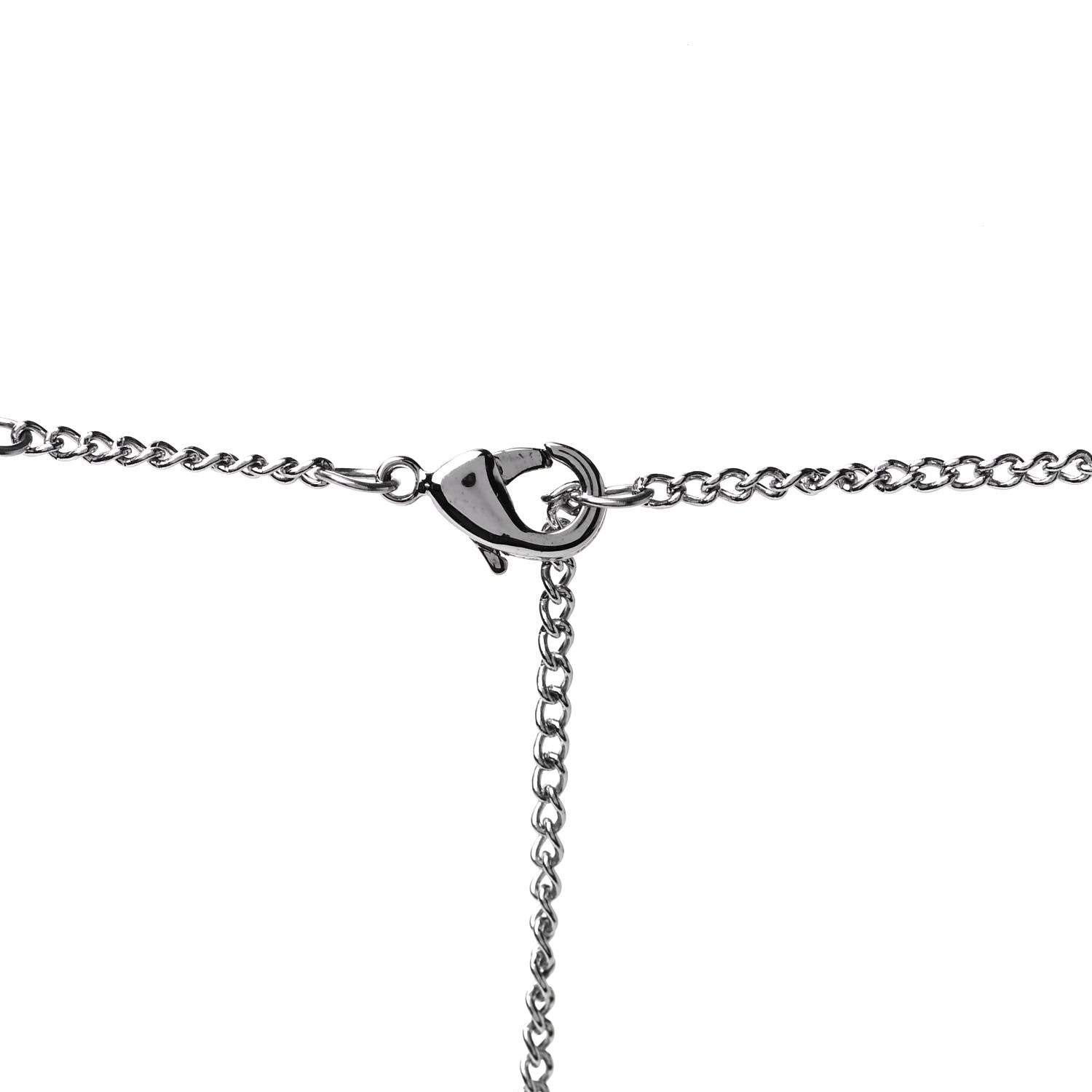 Louis Vuitton Zamac Palladium Monogram Charms Necklace Silver 4 of 5