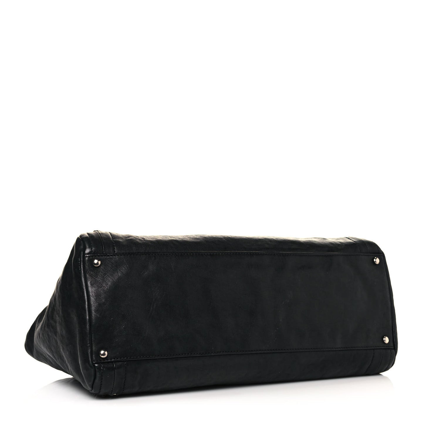 Calfskin East West Modern Chain Tote Black