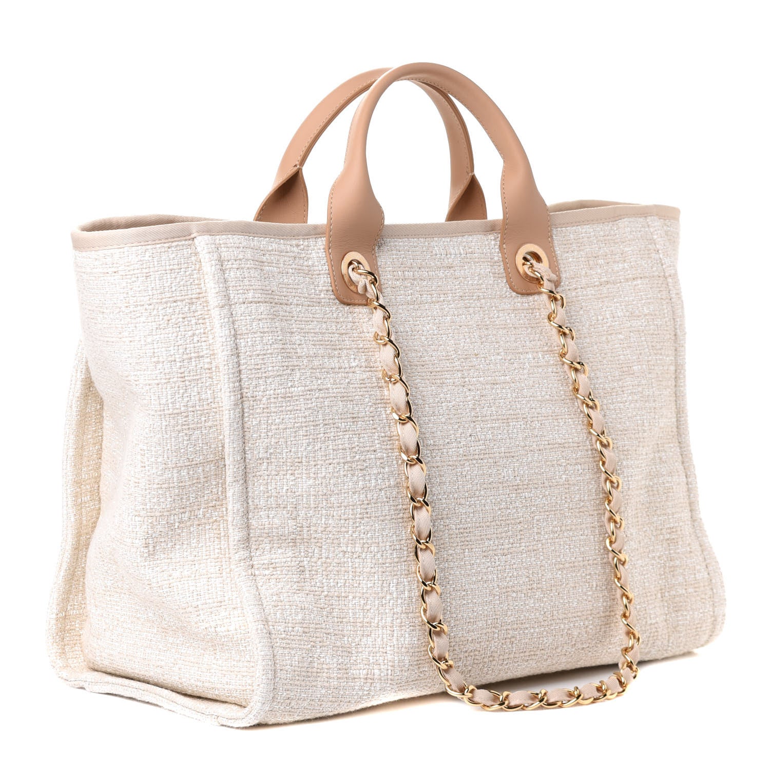 Chanel Canvas Medium Deauville Tote Light Beige 2 of 5