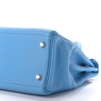 Hermes Taurillon Clemence Kelly Retourne 32 Bleu Paradis 7 of 9
