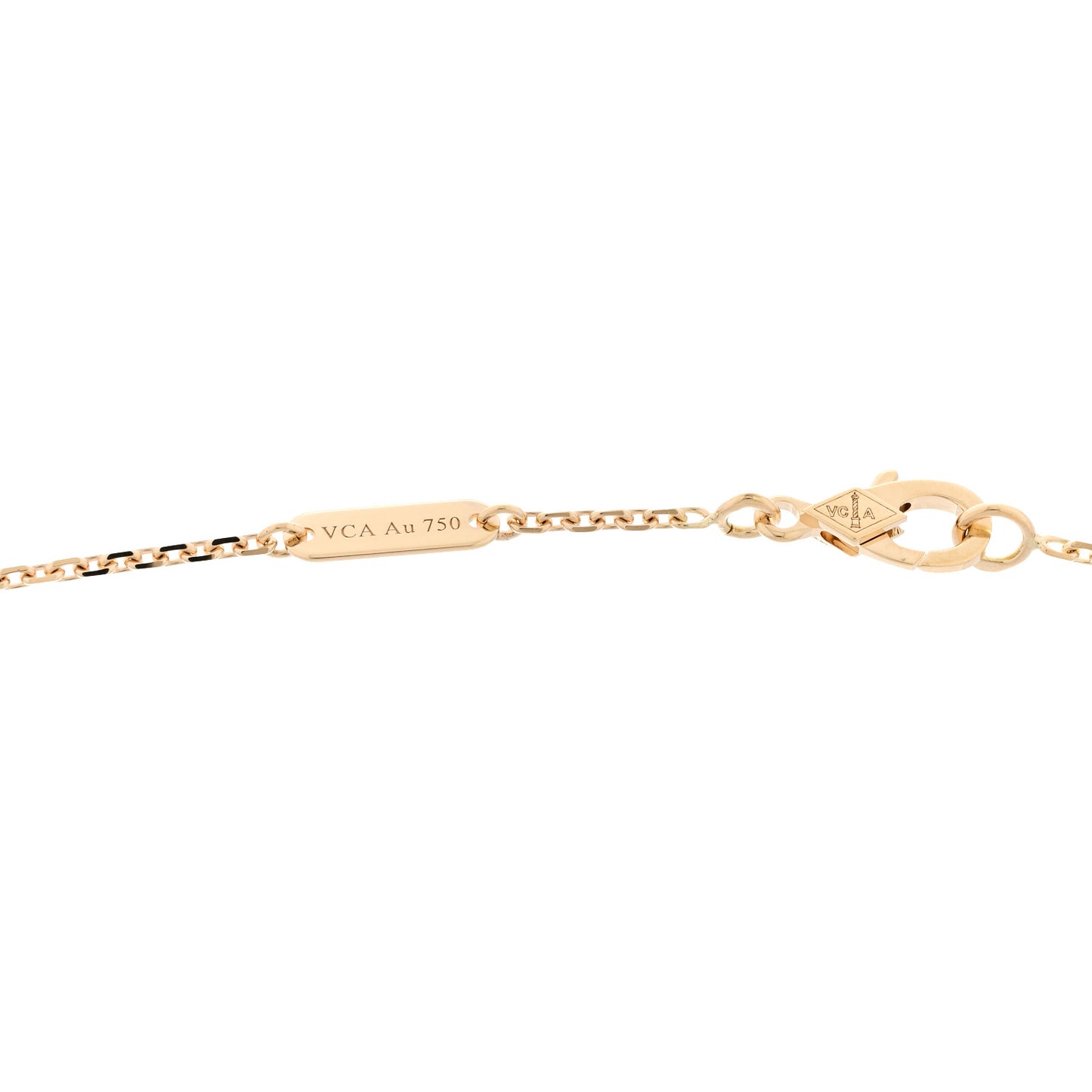 18K Yellow Gold Black Onyx Vintage Alhambra Pendant Necklace