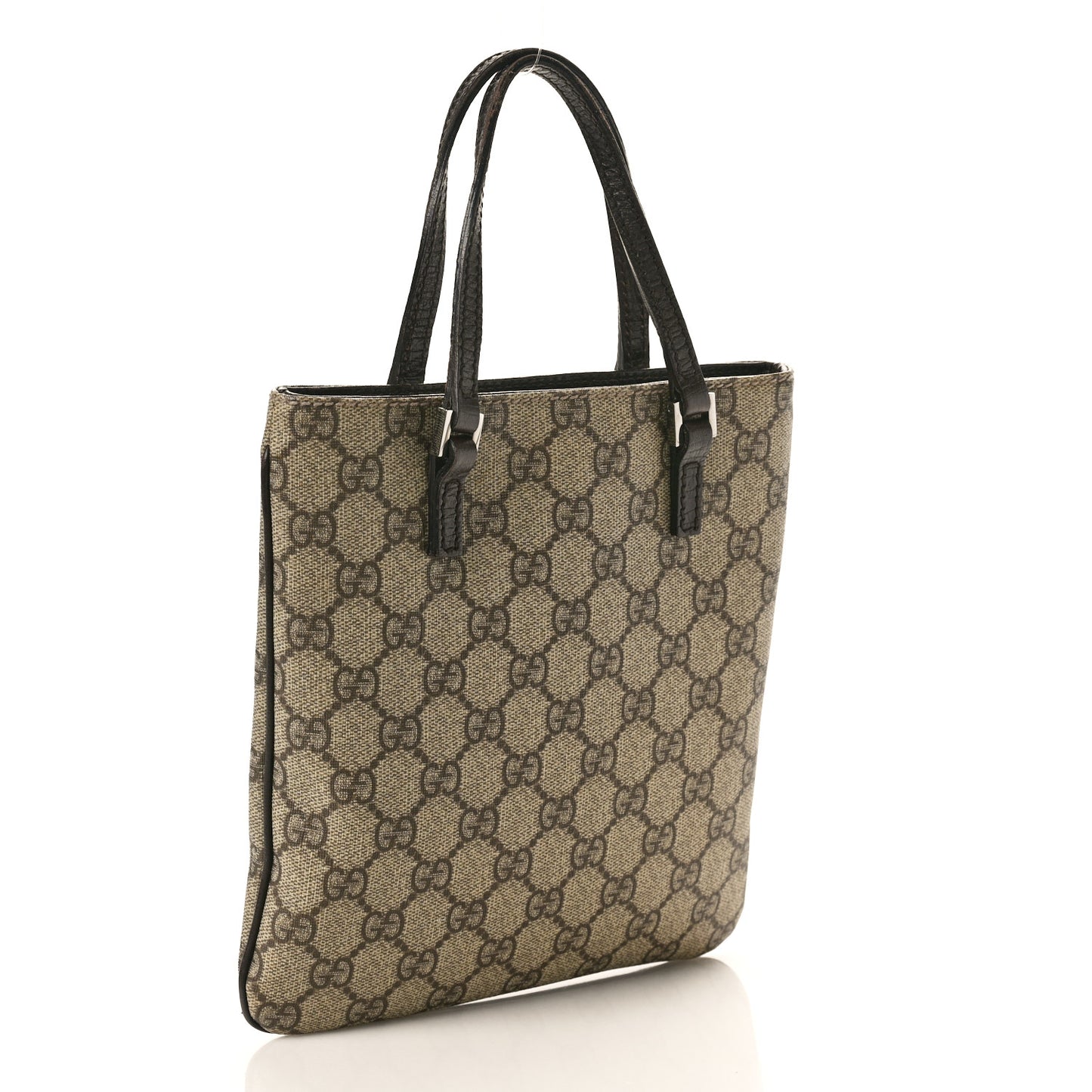 GG Supreme Monogram Mini Vertical Tote Dark Brown