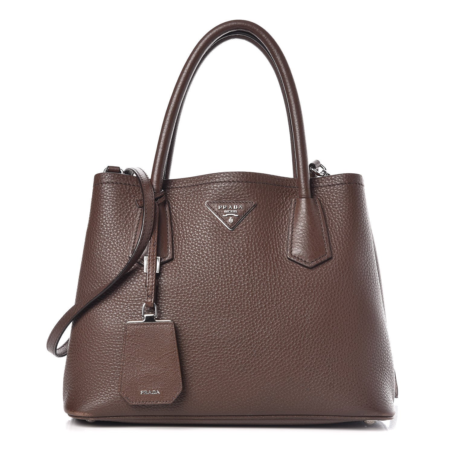 Prada Vitello Daino Small Double Bag Bruciato Rame 1 of 18