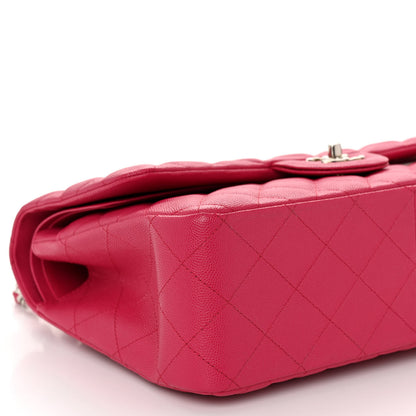 Chanel Caviar Quilted Jumbo Double Flap Dark Pink 9 of 10