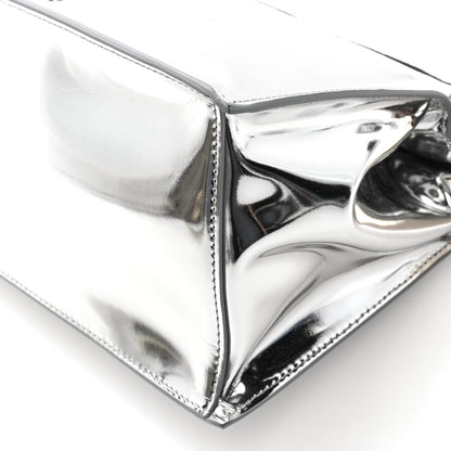 Jacquemus Metallic Patent Calfskin La Pochette Rond Carre Silver 9 of 9