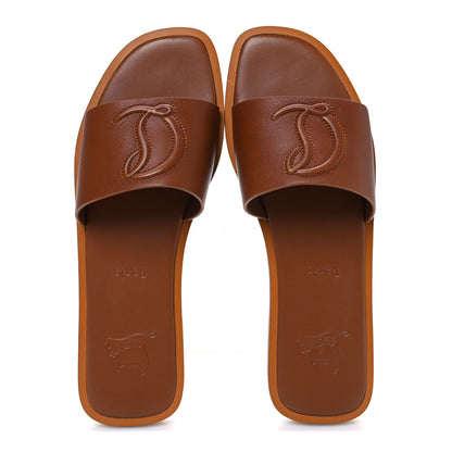 Christian Louboutin Calfskin Mule Flat Slides 37.5 Cuoio 2 of 10