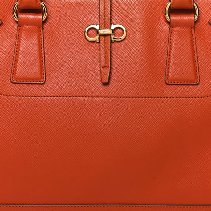 Salvatore Ferragamo Printed Calfskin Briana Tote Terracotta 8 of 16