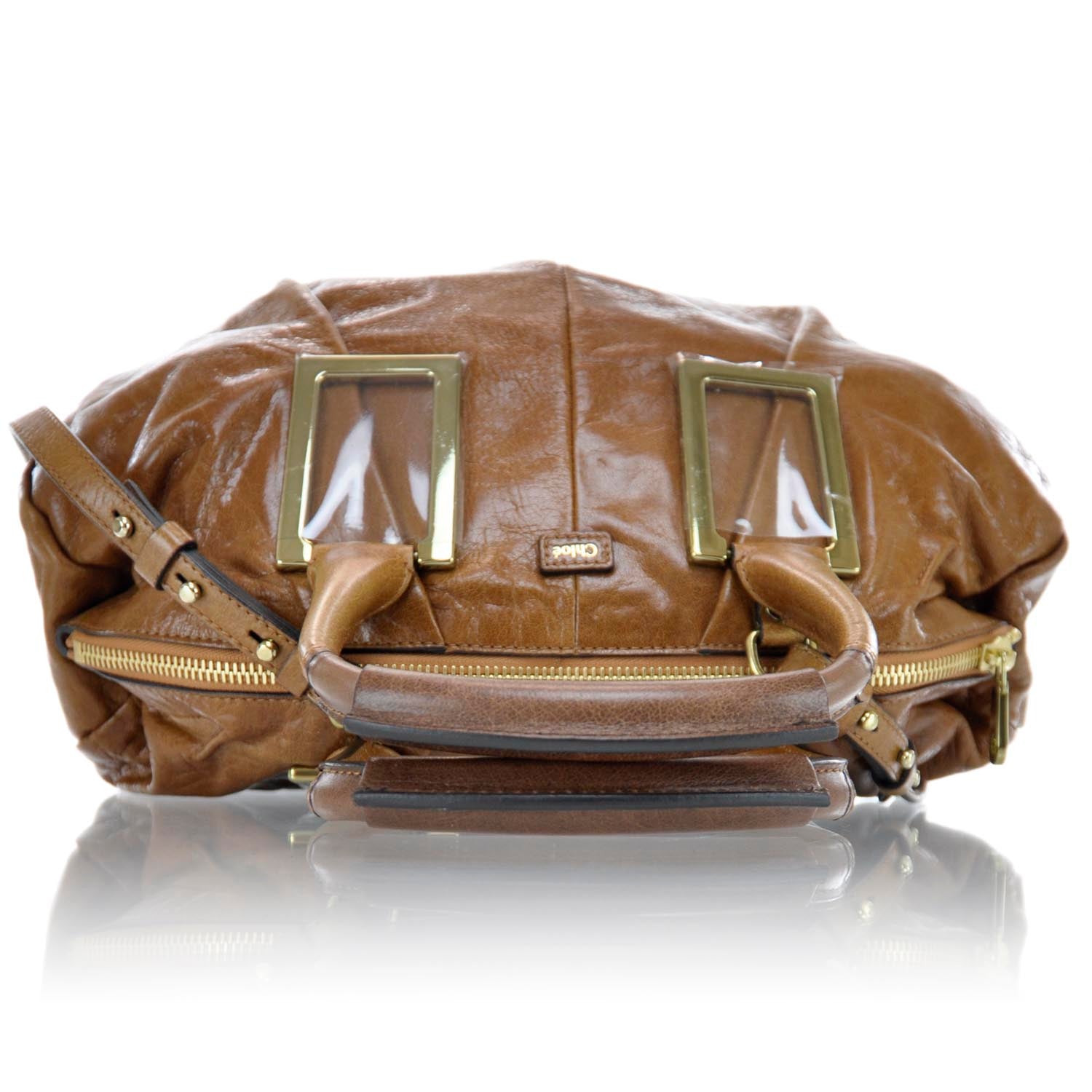 Chloe Leather Ethel Satchel Brown 4 of 11