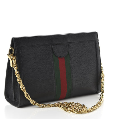 Gucci Calfskin GG Web Small Ophidia Chain Shoulder Bag Black 3 of 10