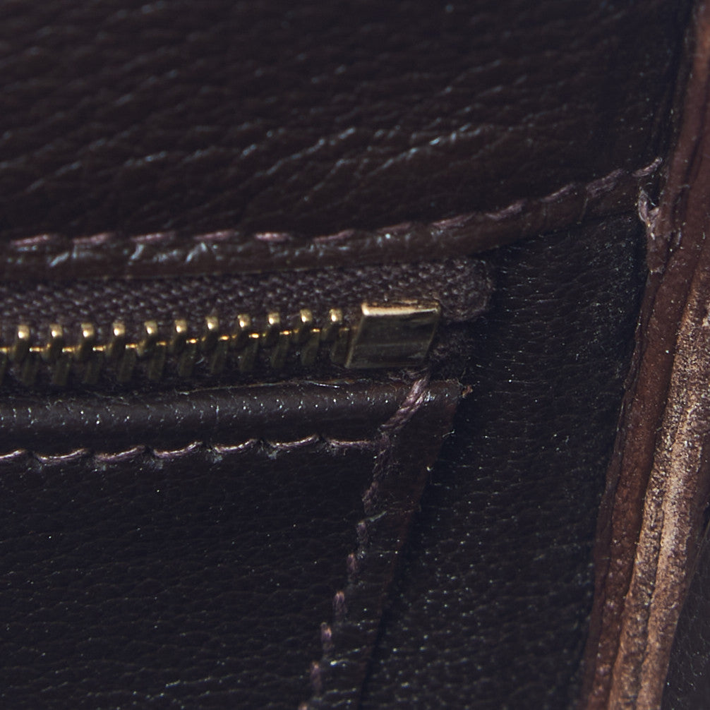 Taurillon Clemence Tri-Color Kelly Retourne 35 Tabac Camel Ebene Parchemin