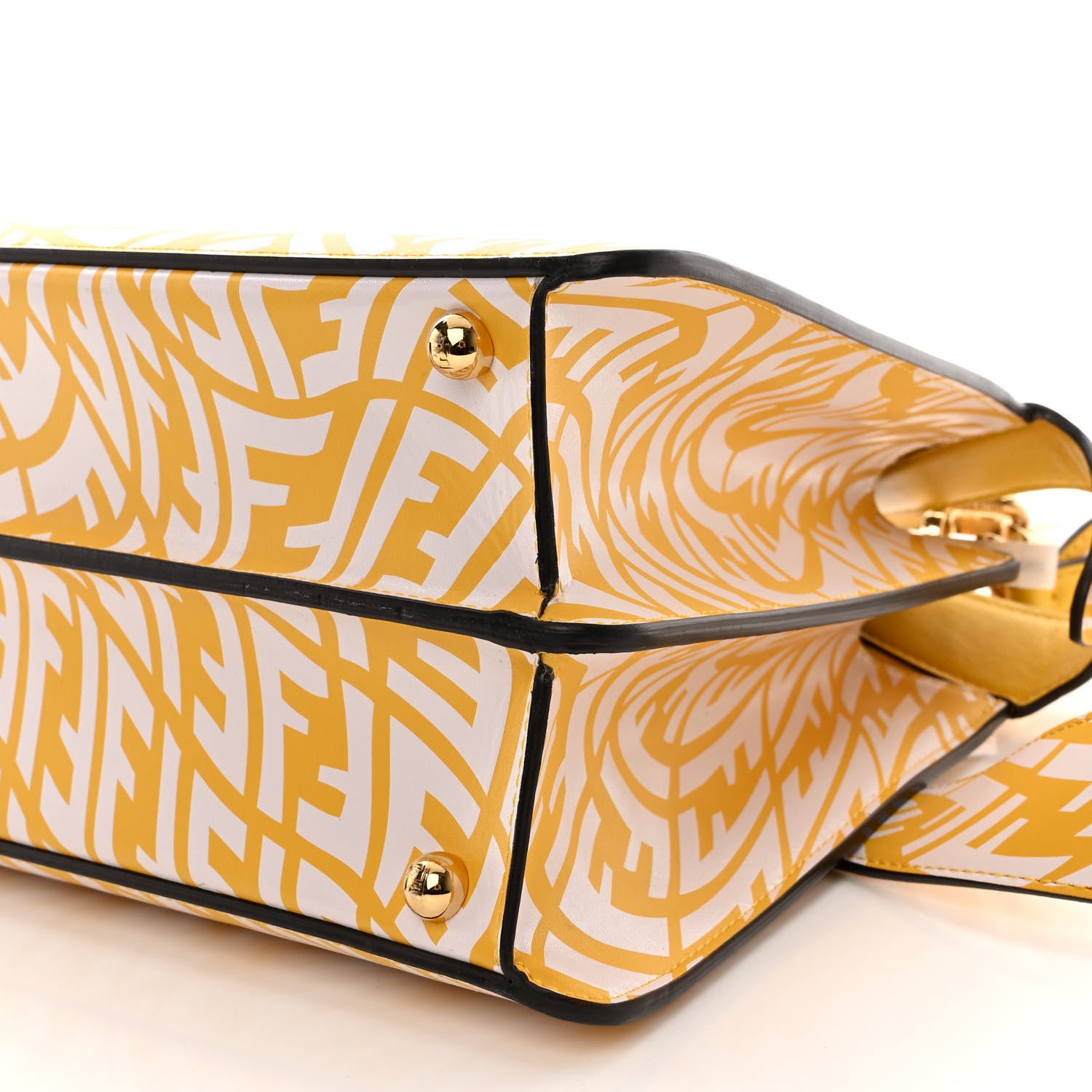 Fendi X SARAH COLEMAN Vitello Liberty Shiny Nappa Plexiglass FF Vertigo Medium Peekaboo I SEE U Satchel Mimosa White 9 of 9