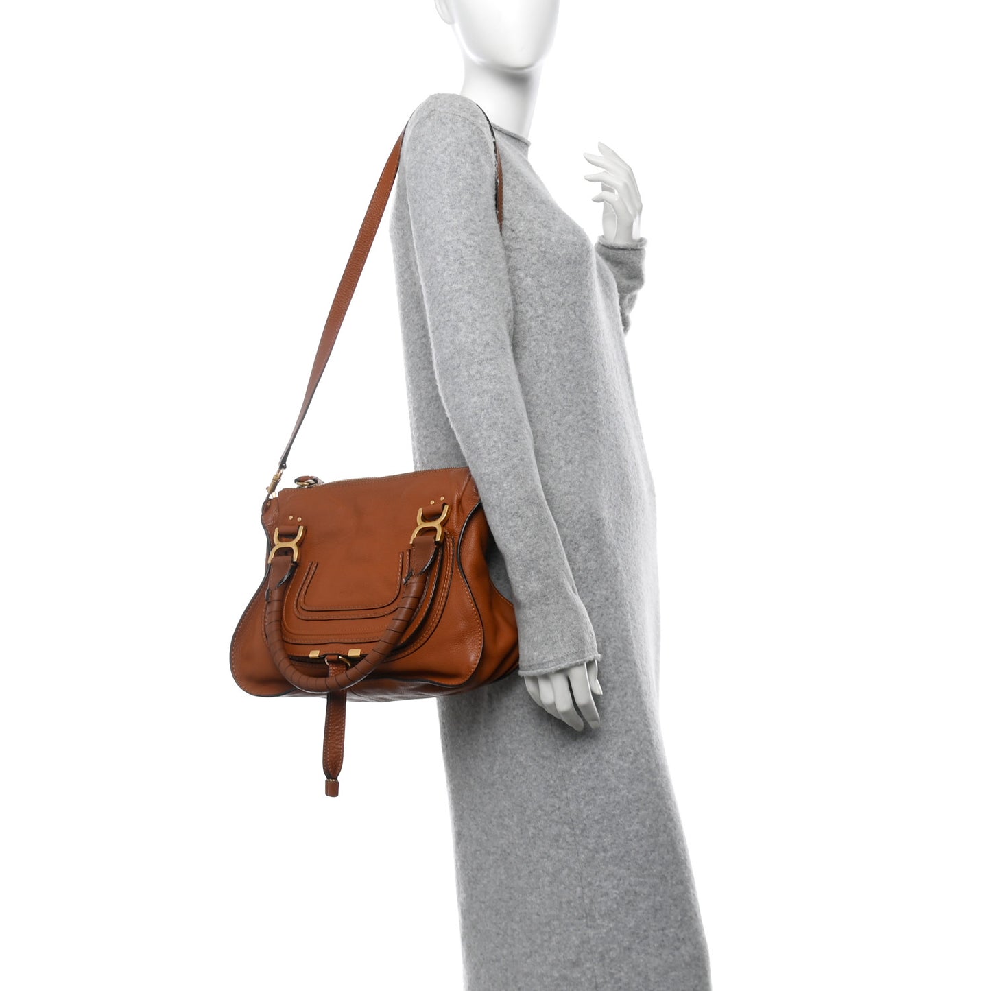 Calfskin Medium Marcie Satchel Tan