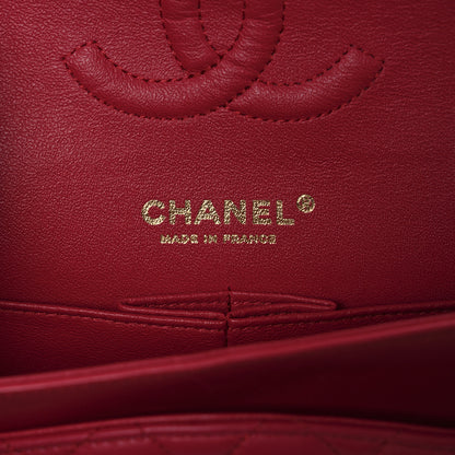 Chanel Lambskin Quilted Medium Double Flap Dark Pink 6 of 10