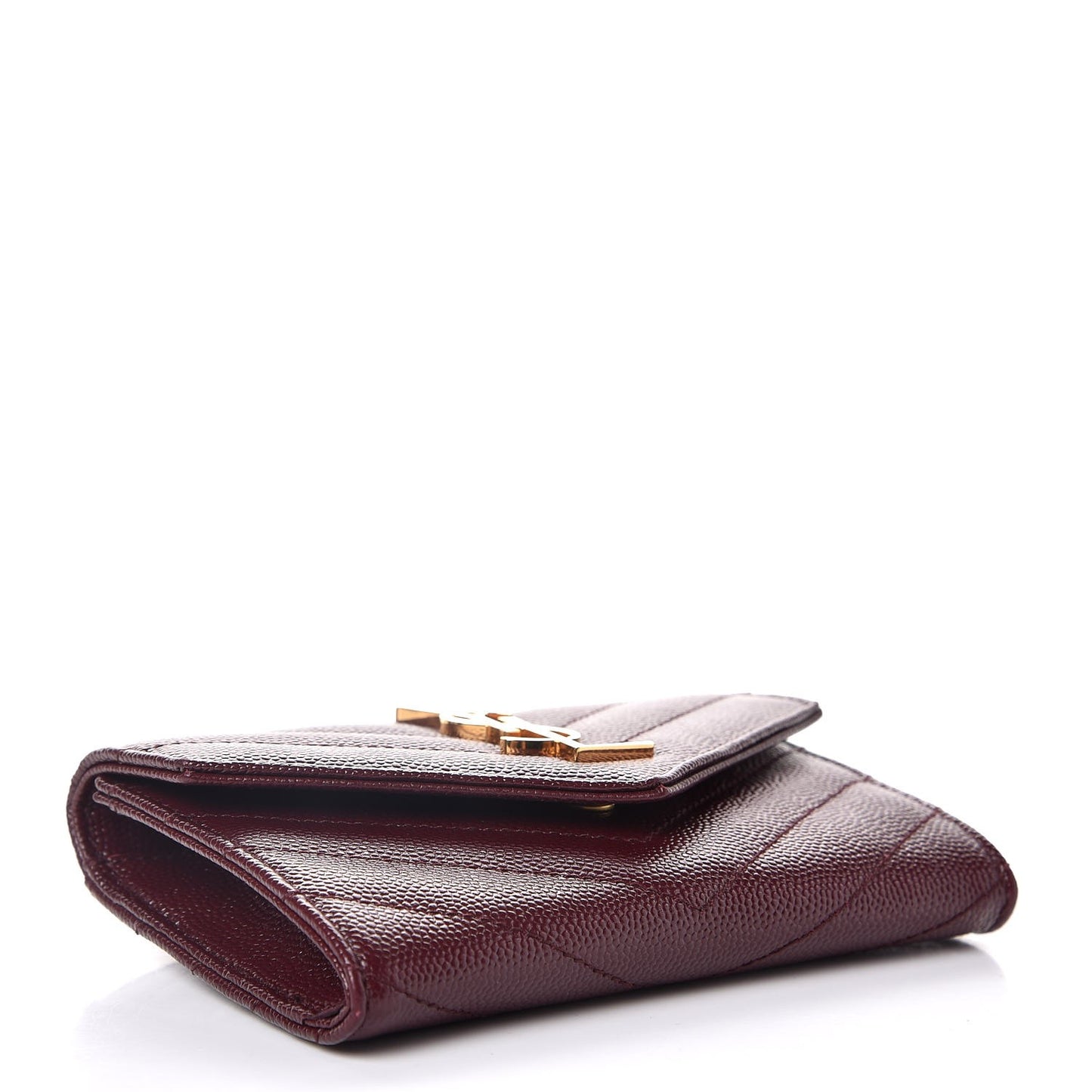 Grain De Poudre Matelasse Chevron Small Monogram Envelope Wallet Bordeaux