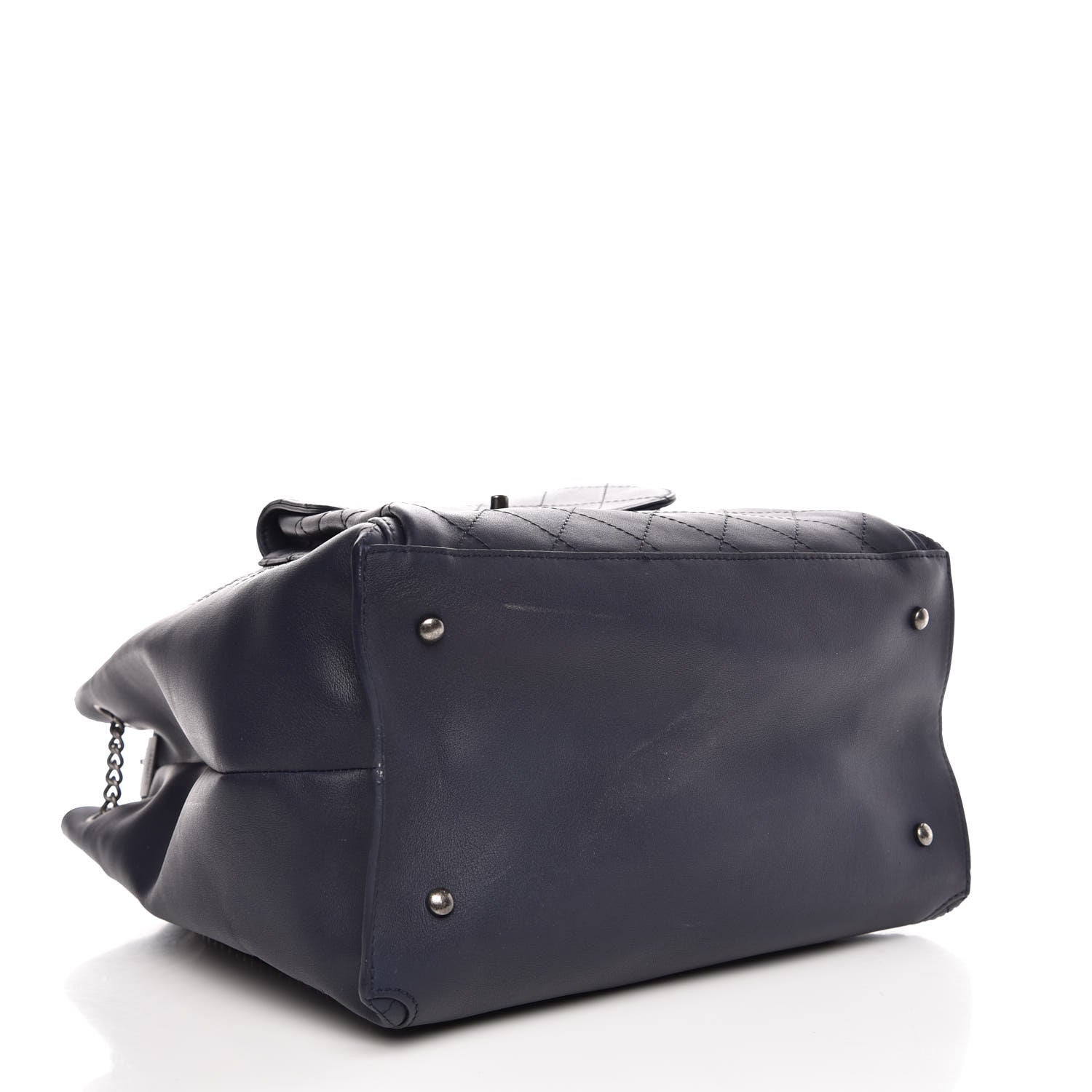 Chanel Calfskin Stitched Large Urban Luxury Drawstring Backpack Navy Blue 4 of 9